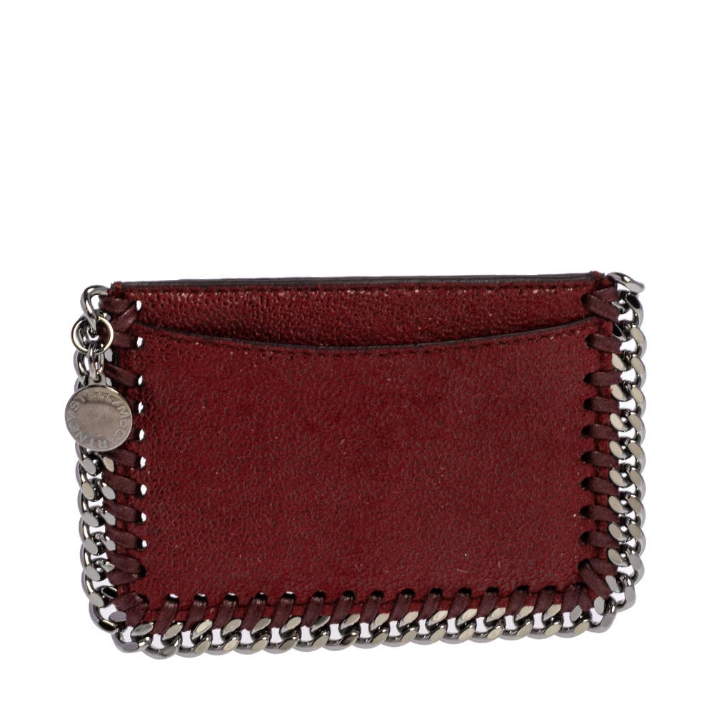 Stella McCartney Maroon Faux Leather Card Holder For Women 3 Stella McCartney Maroon Faux Leather Card Holder For Women
