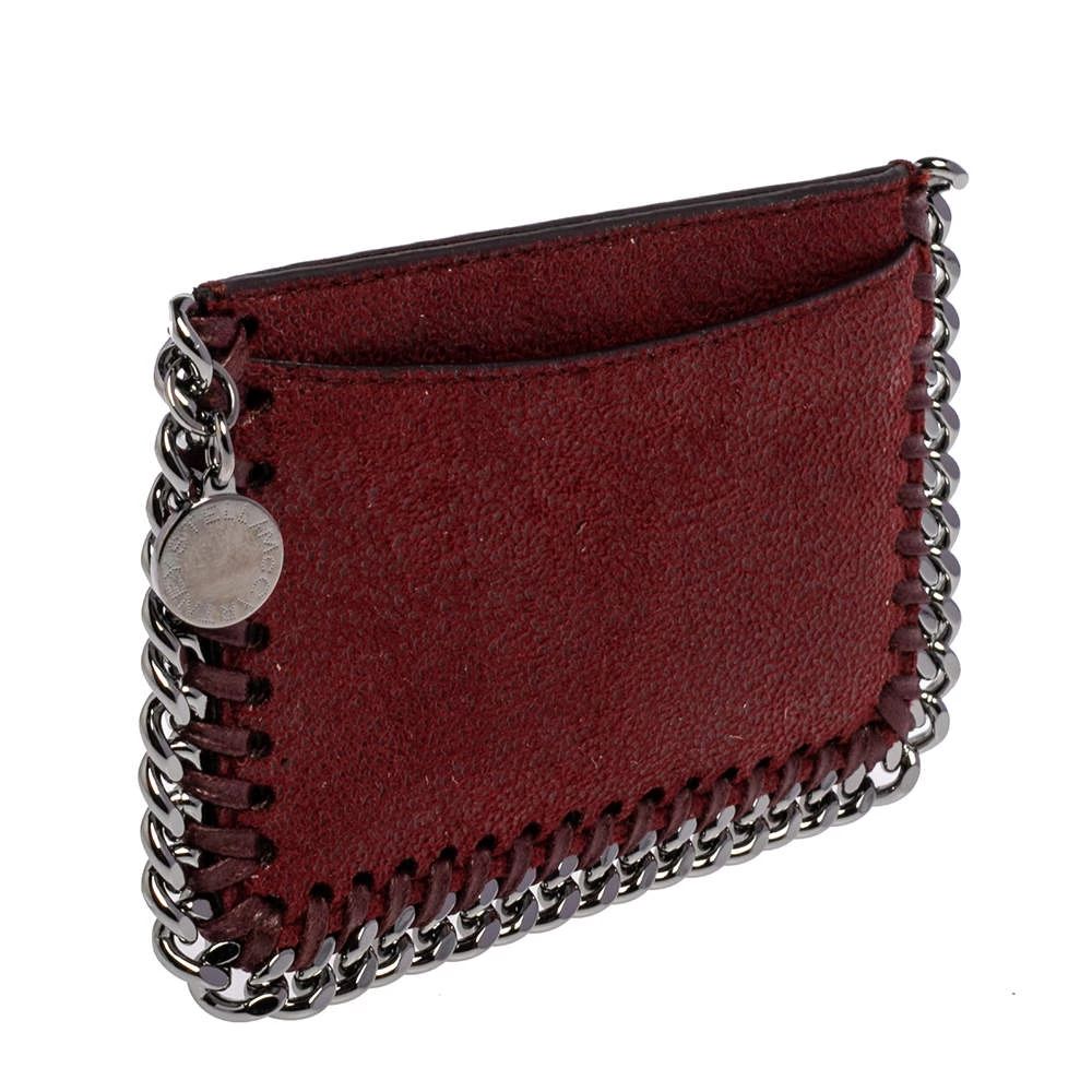 Stella McCartney Maroon Faux Leather Card Holder For Women 5 Stella McCartney Maroon Faux Leather Card Holder For Women - Image 3