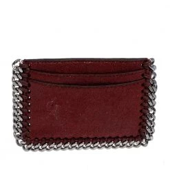Stella McCartney Maroon Faux Leather Card Holder For Women 16 Stella McCartney Maroon Faux Leather Card Holder For Women -Stella McCartney Sales luxury women stella mccartney used handbags p471794 006