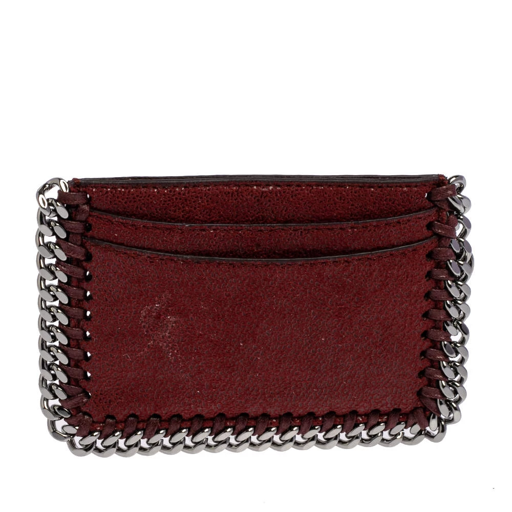 Stella McCartney Maroon Faux Leather Card Holder For Women 6 Stella McCartney Maroon Faux Leather Card Holder For Women - Image 4