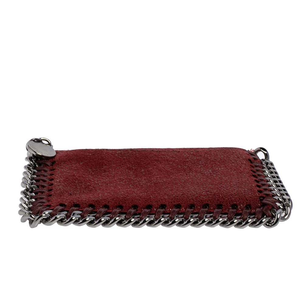 Stella McCartney Maroon Faux Leather Card Holder For Women 8 Stella McCartney Maroon Faux Leather Card Holder For Women - Image 6