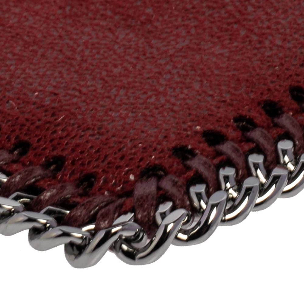 Stella McCartney Maroon Faux Leather Card Holder For Women 13 Stella McCartney Maroon Faux Leather Card Holder For Women - Image 11