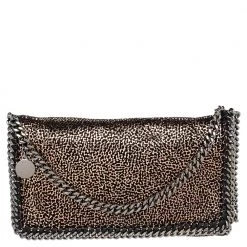 Stella McCartney Gold Faux Suede Falabella Shoulder Bag For Women