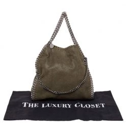 Stella McCartney Green Faux Leather Falabella Tote For Women -Stella McCartney Sales luxury women stella mccartney used handbags p473641 006