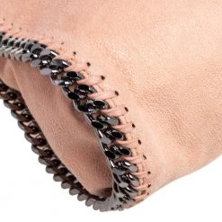 Stella McCartney Light Peach Faux Suede Falabella Star Fringed Shoulder Bag For Women -Stella McCartney Sales luxury women stella mccartney used handbags p477249 003