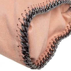 Stella McCartney Light Peach Faux Suede Falabella Star Fringed Shoulder Bag For Women -Stella McCartney Sales luxury women stella mccartney used handbags p477249 004