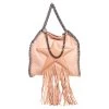 Stella McCartney Light Peach Faux Suede Falabella Star Fringed Shoulder Bag For Women -Stella McCartney Sales luxury women stella mccartney used handbags p477249 005