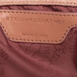 Stella McCartney Light Peach Faux Suede Falabella Star Fringed Shoulder Bag For Women -Stella McCartney Sales luxury women stella mccartney used handbags p477249 011