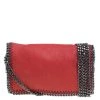 Stella McCartney Red Faux Leather Falabella Crossbody Bag For Women