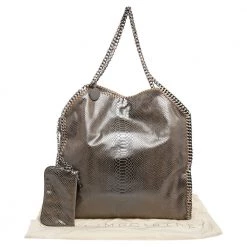 Stella McCartney Brown Faux Python Embossed Leather Falabella Tote For Women -Stella McCartney Sales luxury women stella mccartney used handbags p482673 008