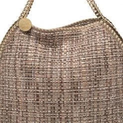 Stella McCartney Beige Metallic Boucle Tweed Falabella Small Tote For Women -Stella McCartney Sales luxury women stella mccartney used handbags p484402 004
