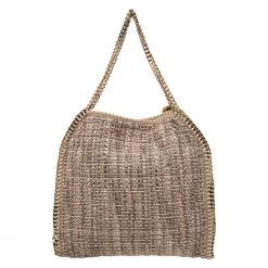 Stella McCartney Beige Metallic Boucle Tweed Falabella Small Tote For Women -Stella McCartney Sales luxury women stella mccartney used handbags p484402 006