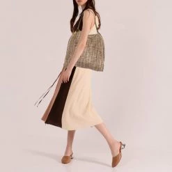 Stella McCartney Beige Metallic Boucle Tweed Falabella Small Tote For Women -Stella McCartney Sales luxury women stella mccartney used handbags p484402 1629779024 012