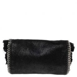 Stella McCartney Black Faux Leather Falabella Swan Crossbody Bag For Women -Stella McCartney Sales luxury women stella mccartney used handbags p488405 003