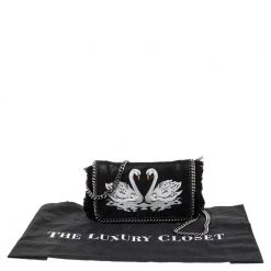 Stella McCartney Black Faux Leather Falabella Swan Crossbody Bag For Women -Stella McCartney Sales luxury women stella mccartney used handbags p488405 004