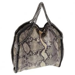 Stella McCartney Beige Faux Python Leather Falabella Tote For Women -Stella McCartney Sales luxury women stella mccartney used handbags p489842 007