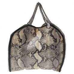 Stella McCartney Beige Faux Python Leather Falabella Tote For Women -Stella McCartney Sales luxury women stella mccartney used handbags p489842 008
