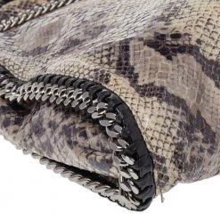 Stella McCartney Beige Faux Python Leather Falabella Tote For Women -Stella McCartney Sales luxury women stella mccartney used handbags p489842 011