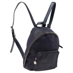 Stella McCartney Dark Blue Faux Suede Falabella Backpack For Women -Stella McCartney Sales luxury women stella mccartney used handbags p490447 007