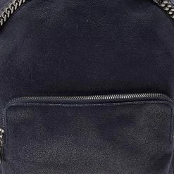 Stella McCartney Dark Blue Faux Suede Falabella Backpack For Women -Stella McCartney Sales luxury women stella mccartney used handbags p490447 011