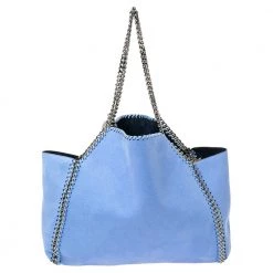 Stella McCartney Blue Faux Leather Falabella Reversible Tote For Women