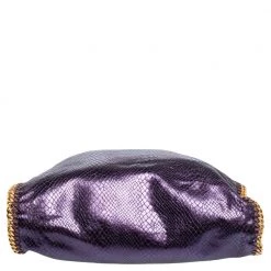Stella McCartney Metallic Purple Faux Python Leather Large Falabella Tote For Women -Stella McCartney Sales luxury women stella mccartney used handbags p499965 010