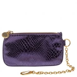 Stella McCartney Metallic Purple Faux Python Leather Large Falabella Tote For Women -Stella McCartney Sales luxury women stella mccartney used handbags p499965 013