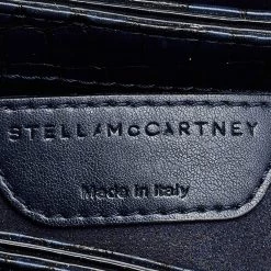 Stella McCartney Navy Blue Croc Embossed Faux Leather Falabella Star Box Bag For Women -Stella McCartney Sales luxury women stella mccartney used handbags p501409 002