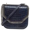 Stella McCartney Navy Blue Croc Embossed Faux Leather Falabella Star Box Bag For Women -Stella McCartney Sales luxury women stella mccartney used handbags p501409 009
