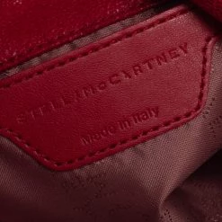 Stella McCartney Red Faux Suede Small Falabella Fringed Tote For Women -Stella McCartney Sales luxury women stella mccartney used handbags p502570 005