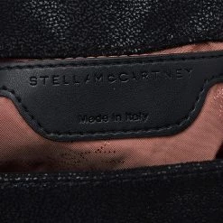 Stella McCartney Black Faux Suede Falabella Shoulder Bag For Women -Stella McCartney Sales luxury women stella mccartney used handbags p503792 002