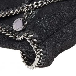 Stella McCartney Black Faux Suede Falabella Shoulder Bag For Women -Stella McCartney Sales luxury women stella mccartney used handbags p503792 005