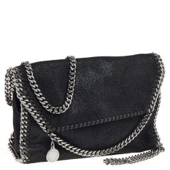 Stella McCartney Black Faux Suede Falabella Shoulder Bag For Women -Stella McCartney Sales luxury women stella mccartney used handbags p503792 008