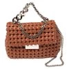 Stella McCartney Brown Woven Faux Leather Mini Brandy Becks Top Handle Bag For Women -Stella McCartney Sales luxury women stella mccartney used handbags p505910 006