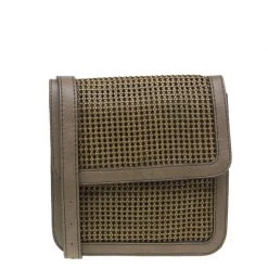 Stella McCartney Brown Woven Faux Leather Dawn Crossbody Bag For Women