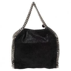 Stella McCartney Black Faux Leather Mini Falabella Tote For Women -Stella McCartney Sales luxury women stella mccartney used handbags p512490 004