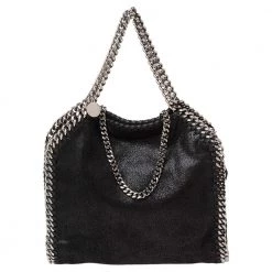 Stella McCartney Black Faux Leather Mini Falabella Tote For Women