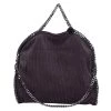 Stella McCartney Dark Purple Corduroy Falabella Fold Over Tote For Women -Stella McCartney Sales luxury women stella mccartney used handbags p51398 001