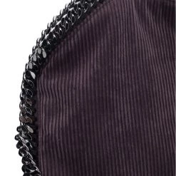 Stella McCartney Dark Purple Corduroy Falabella Fold Over Tote For Women -Stella McCartney Sales luxury women stella mccartney used handbags p51398 006