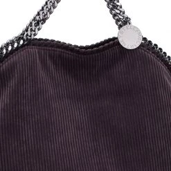 Stella McCartney Dark Purple Corduroy Falabella Fold Over Tote For Women -Stella McCartney Sales luxury women stella mccartney used handbags p51398 007