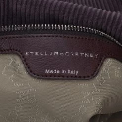Stella McCartney Dark Purple Corduroy Falabella Fold Over Tote For Women -Stella McCartney Sales luxury women stella mccartney used handbags p51398 013
