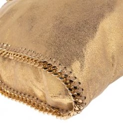 Stella McCartney Gold Faux Suede Small Falabella Tote For Women 24 Stella McCartney Gold Faux Suede Small Falabella Tote For Women -Stella McCartney Sales luxury women stella mccartney used handbags p514968 003