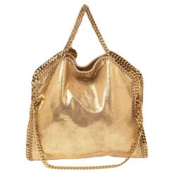 Stella McCartney Gold Faux Suede Small Falabella Tote For Women
