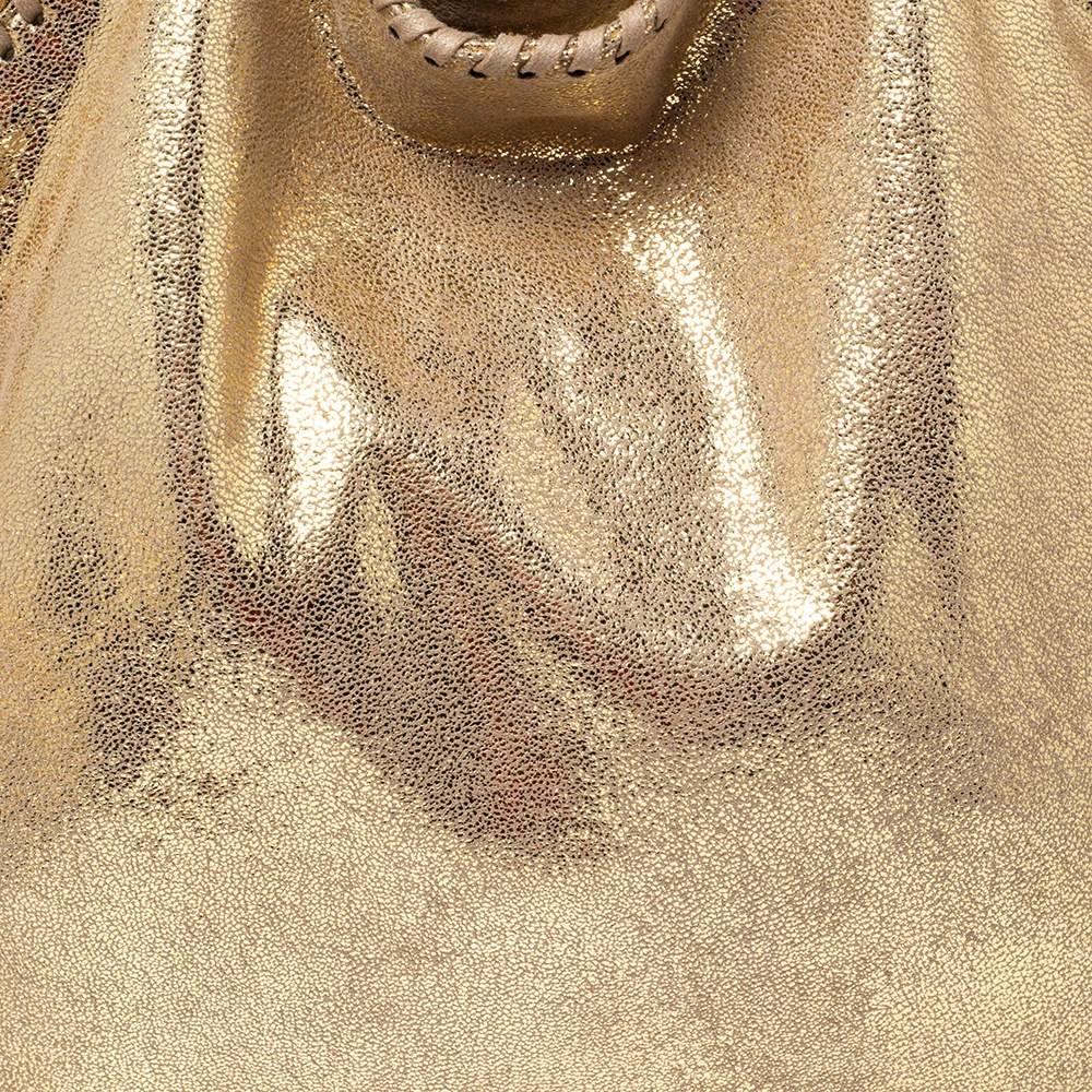 Stella McCartney Gold Faux Suede Small Falabella Tote For Women 7 Stella McCartney Gold Faux Suede Small Falabella Tote For Women - Image 5