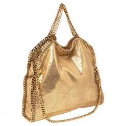 Stella McCartney Gold Faux Suede Small Falabella Tote For Women 16 Stella McCartney Gold Faux Suede Small Falabella Tote For Women -Stella McCartney Sales luxury women stella mccartney used handbags p514968 007