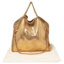 Stella McCartney Gold Faux Suede Small Falabella Tote For Women 22 Stella McCartney Gold Faux Suede Small Falabella Tote For Women -Stella McCartney Sales luxury women stella mccartney used handbags p514968 008