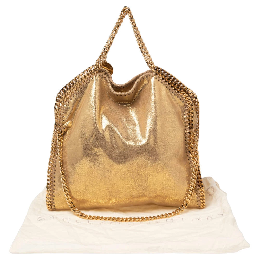 Stella McCartney Gold Faux Suede Small Falabella Tote For Women 11 Stella McCartney Gold Faux Suede Small Falabella Tote For Women - Image 9