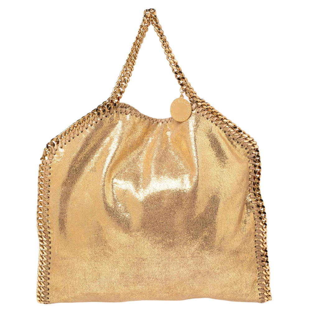 Stella McCartney Gold Faux Suede Small Falabella Tote For Women 6 Stella McCartney Gold Faux Suede Small Falabella Tote For Women - Image 4