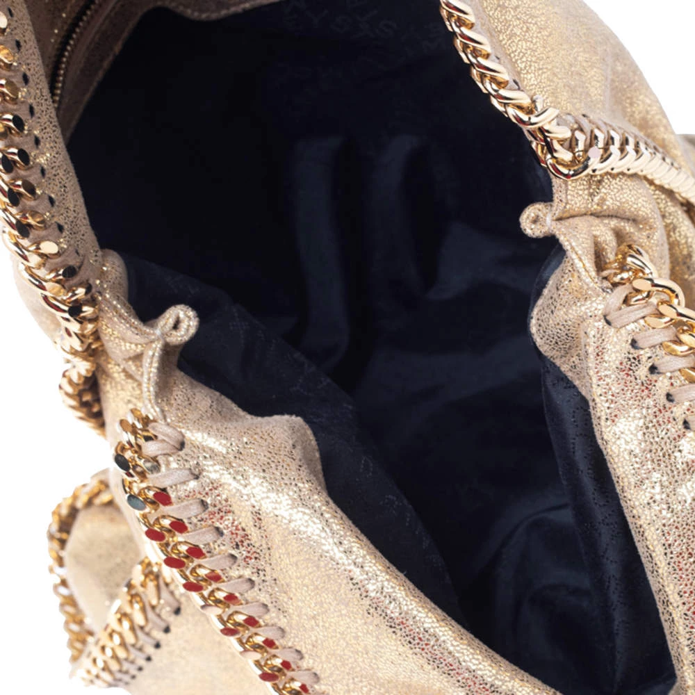 Stella McCartney Gold Faux Suede Small Falabella Tote For Women 9 Stella McCartney Gold Faux Suede Small Falabella Tote For Women - Image 7