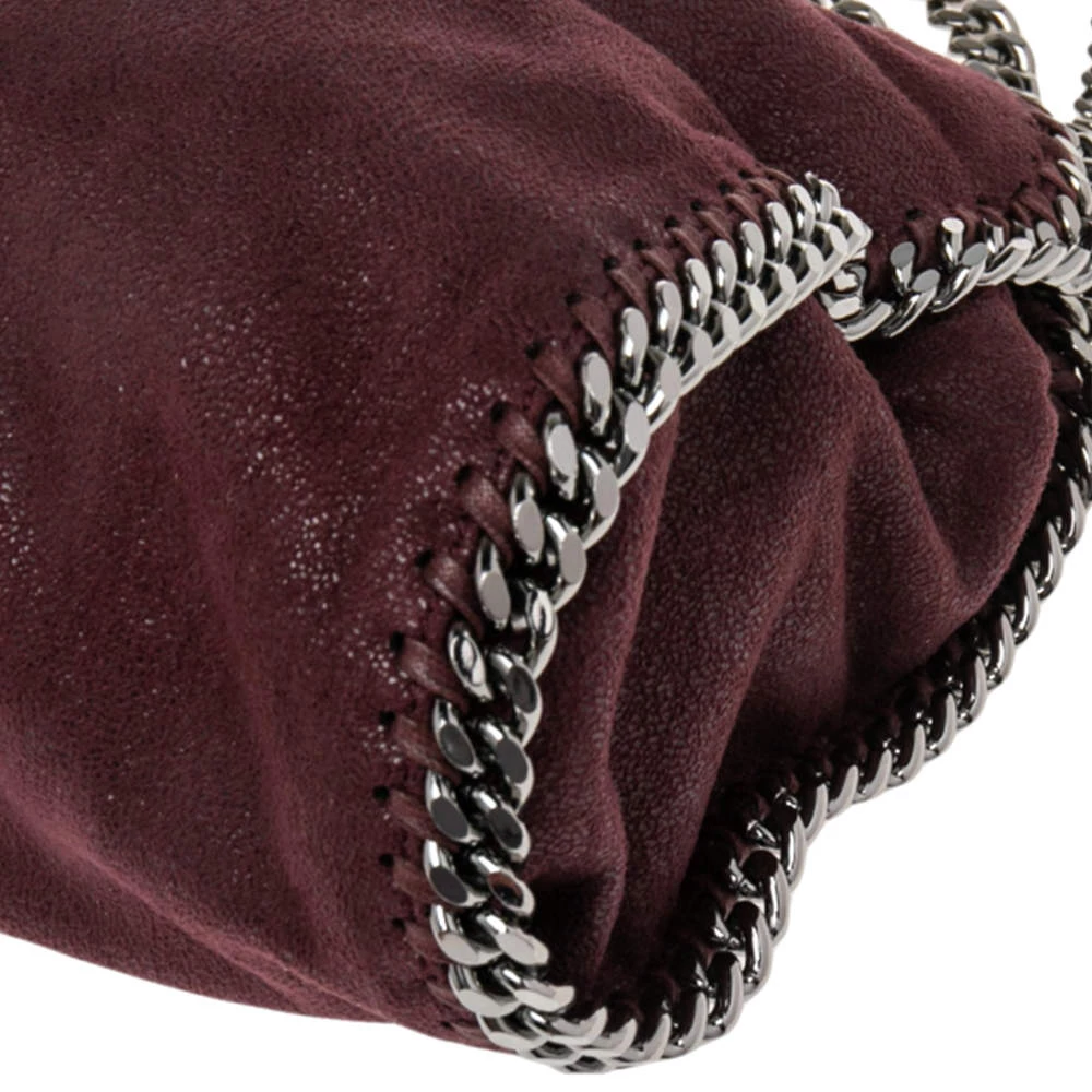Stella McCartney Burgundy Faux Suede Mini Falabella Tote For Women 14 Stella McCartney Burgundy Faux Suede Mini Falabella Tote For Women - Image 12